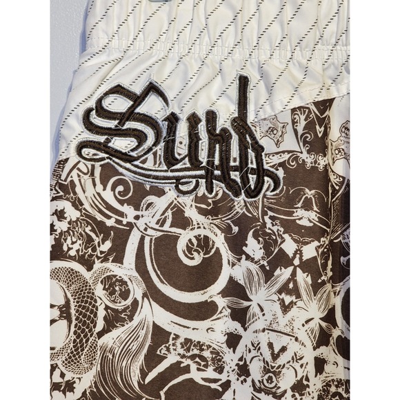 Pacific & Co Swim Trunks Men Small Brown‎ All Over Print Drawstring Boardshorts - Picture 3 of 12